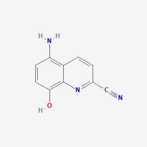 molecular formula C10H7N3O B11907019 5-Amino-8-hydroxyquinoline-2-carbonitrile 