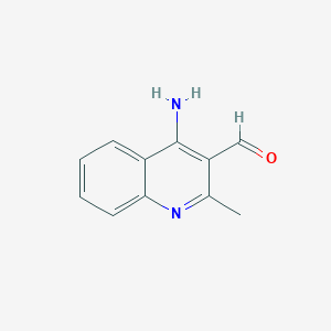 molecular formula C11H10N2O B11907107 4-Amino-2-methylquinoline-3-carbaldehyde 