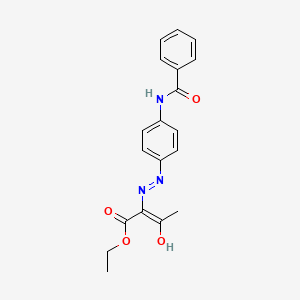 molecular formula C19H19N3O4 B1190711 Ethyl 2-{[4-(benzoylamino)phenyl]hydrazono}-3-oxobutanoate 