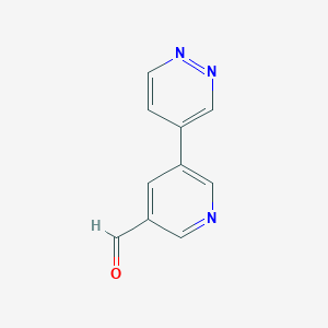 molecular formula C10H7N3O B11907112 5-(Pyridazin-4-yl)nicotinaldehyde CAS No. 1346687-50-0