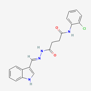 molecular formula C19H17ClN4O2 B1190717 N-(2-chlorophenyl)-4-[2-(1H-indol-3-ylmethylene)hydrazino]-4-oxobutanamide 