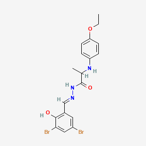 molecular formula C18H19Br2N3O3 B1190721 N'-(3,5-dibromo-2-hydroxybenzylidene)-2-(4-ethoxyanilino)propanohydrazide 