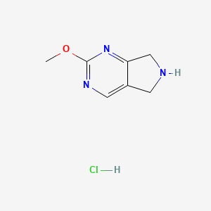 molecular formula C7H10ClN3O B11907216 2-Methoxy-6,7-dihydro-5H-pyrrolo[3,4-d]pyrimidine hydrochloride 