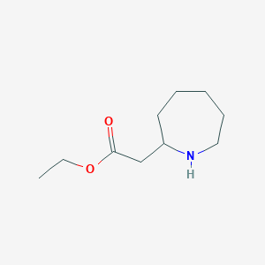 molecular formula C10H19NO2 B11907246 Ethyl 2-(azepan-2-YL)acetate 