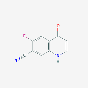 molecular formula C10H5FN2O B11907288 6-Fluoro-4-hydroxyquinoline-7-carbonitrile 