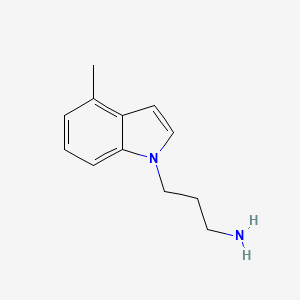 molecular formula C12H16N2 B11907300 3-(4-Methyl-1H-indol-1-yl)propan-1-amine 