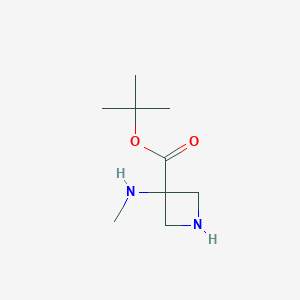molecular formula C9H18N2O2 B11907306 tert-Butyl 3-(methylamino)azetidine-3-carboxylate CAS No. 1389315-04-1