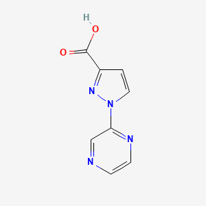 molecular formula C8H6N4O2 B11907327 1-(Pyrazin-2-yl)-1H-pyrazole-3-carboxylic acid 