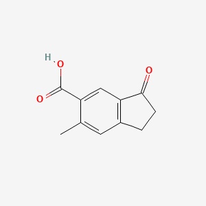 molecular formula C11H10O3 B11907342 6-Methyl-3-oxo-2,3-dihydro-1H-indene-5-carboxylic acid 