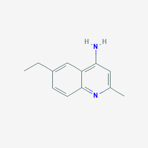 molecular formula C12H14N2 B11907383 4-Amino-6-ethyl-2-methylquinoline CAS No. 948293-17-2