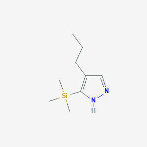 molecular formula C9H18N2Si B11907434 4-Propyl-3-(trimethylsilyl)-1H-pyrazole CAS No. 89864-86-8