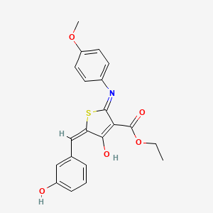 molecular formula C21H19NO5S B1190769 Ethyl 5-(3-hydroxybenzylidene)-2-(4-methoxyanilino)-4-oxo-4,5-dihydro-3-thiophenecarboxylate 