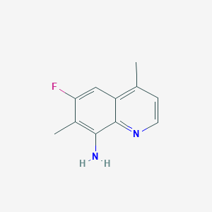 molecular formula C11H11FN2 B11907707 6-Fluoro-4,7-dimethylquinolin-8-amine 