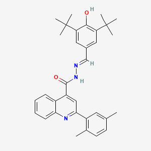 molecular formula C33H37N3O2 B1190777 N'-(3,5-ditert-butyl-4-hydroxybenzylidene)-2-(2,5-dimethylphenyl)-4-quinolinecarbohydrazide 