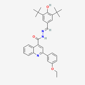 molecular formula C33H37N3O3 B1190778 N'-(3,5-ditert-butyl-4-hydroxybenzylidene)-2-(3-ethoxyphenyl)-4-quinolinecarbohydrazide 