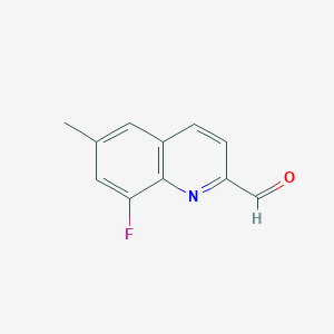 molecular formula C11H8FNO B11907797 8-Fluoro-6-methylquinoline-2-carbaldehyde 
