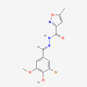 molecular formula C13H12BrN3O4 B1190781 N'-(3-bromo-4-hydroxy-5-methoxybenzylidene)-5-methyl-3-isoxazolecarbohydrazide 