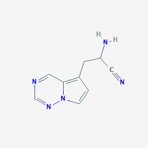 molecular formula C9H9N5 B11907830 2-Amino-3-{pyrrolo[2,1-f][1,2,4]triazin-5-yl}propanenitrile 