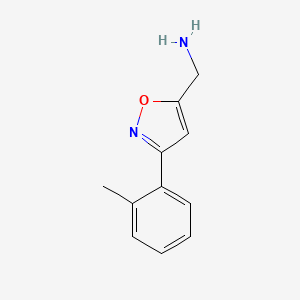 molecular formula C11H12N2O B11907910 (3-(o-Tolyl)isoxazol-5-yl)methanamine 