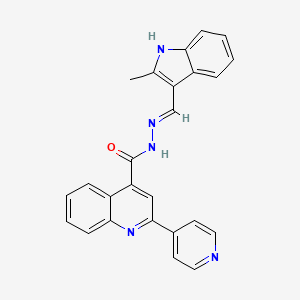 molecular formula C25H19N5O B1190803 N'-[(2-methyl-1H-indol-3-yl)methylene]-2-(4-pyridinyl)-4-quinolinecarbohydrazide 