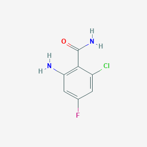 molecular formula C7H6ClFN2O B11908062 2-Amino-6-chloro-4-fluorobenzamide 