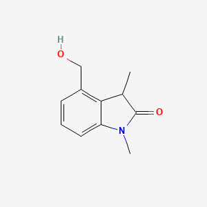 molecular formula C11H13NO2 B11908098 4-(Hydroxymethyl)-1,3-dimethylindolin-2-one 