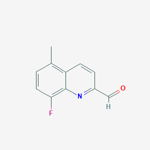molecular formula C11H8FNO B11908154 8-Fluoro-5-methylquinoline-2-carbaldehyde 
