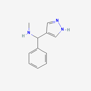 molecular formula C11H13N3 B11908158 N-Methyl-1-phenyl-1-(1H-pyrazol-4-yl)methanamine 