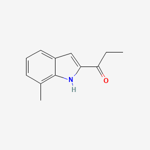 molecular formula C12H13NO B11908244 1-(7-Methyl-1H-indol-2-yl)propan-1-one CAS No. 61258-71-7