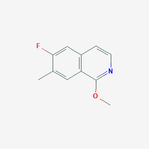 molecular formula C11H10FNO B11908249 6-Fluoro-1-methoxy-7-methylisoquinoline CAS No. 1202006-85-6