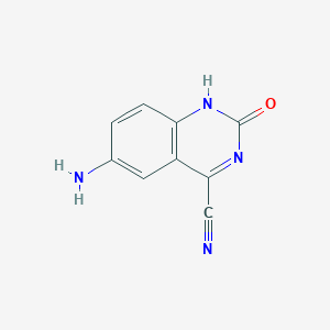 molecular formula C9H6N4O B11908294 6-Amino-2-hydroxyquinazoline-4-carbonitrile 