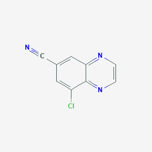 molecular formula C9H4ClN3 B11908312 8-Chloroquinoxaline-6-carbonitrile 