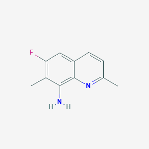 molecular formula C11H11FN2 B11908339 6-Fluoro-2,7-dimethylquinolin-8-amine 