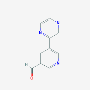 molecular formula C10H7N3O B11908386 5-(Pyrazin-2-yl)nicotinaldehyde CAS No. 1346687-27-1