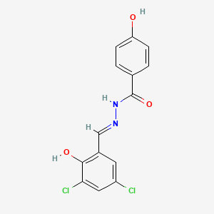 molecular formula C14H10Cl2N2O3 B1190846 N'-(3,5-dichloro-2-hydroxybenzylidene)-4-hydroxybenzohydrazide 