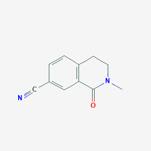 molecular formula C11H10N2O B11908463 2-Methyl-1-oxo-1,2,3,4-tetrahydroisoquinoline-7-carbonitrile 