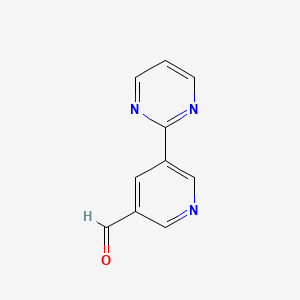 molecular formula C10H7N3O B11908526 5-(Pyrimidin-2-yl)nicotinaldehyde CAS No. 1346687-31-7