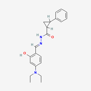 molecular formula C21H25N3O2 B1190854 N'-[4-(diethylamino)-2-hydroxybenzylidene]-2-phenylcyclopropanecarbohydrazide 