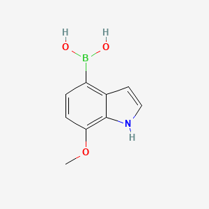 molecular formula C9H10BNO3 B11908554 (7-methoxy-1H-indol-4-yl)boronic acid 