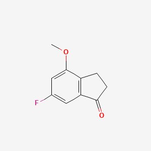 molecular formula C10H9FO2 B11908793 6-Fluoro-4-methoxy-indan-1-one 