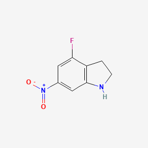 molecular formula C8H7FN2O2 B11908944 4-Fluoro-6-nitroindoline 