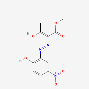 molecular formula C12H13N3O6 B1190897 Ethyl 2-({2-hydroxy-5-nitrophenyl}hydrazono)-3-oxobutanoate 