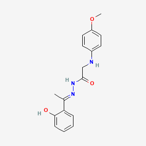 molecular formula C17H19N3O3 B1190901 N'-[1-(2-hydroxyphenyl)ethylidene]-2-(4-methoxyanilino)acetohydrazide 