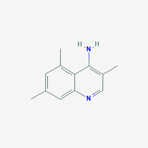 molecular formula C12H14N2 B11909015 4-Quinolinamine, 3,5,7-trimethyl- CAS No. 61563-46-0