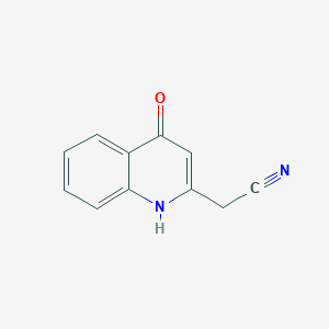 molecular formula C11H8N2O B11909071 4-Hydroxyquinoline-2-acetonitrile CAS No. 1261626-61-2