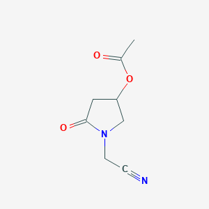 molecular formula C8H10N2O3 B11909124 1-(Cyanomethyl)-5-Oxopyrrolidin-3-Yl Acetate 