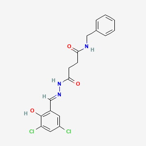 molecular formula C18H17Cl2N3O3 B1190913 N-benzyl-4-[2-(3,5-dichloro-2-hydroxybenzylidene)hydrazino]-4-oxobutanamide 