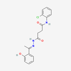 molecular formula C18H18ClN3O3 B1190930 N-(2-chlorophenyl)-4-{2-[1-(2-hydroxyphenyl)ethylidene]hydrazino}-4-oxobutanamide 