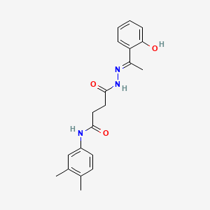 molecular formula C20H23N3O3 B1190933 N-(3,4-dimethylphenyl)-4-{2-[1-(2-hydroxyphenyl)ethylidene]hydrazino}-4-oxobutanamide 