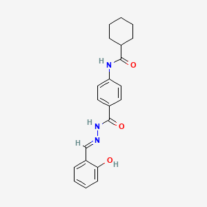 molecular formula C21H23N3O3 B1190939 N-(4-{[2-(2-hydroxybenzylidene)hydrazino]carbonyl}phenyl)cyclohexanecarboxamide 